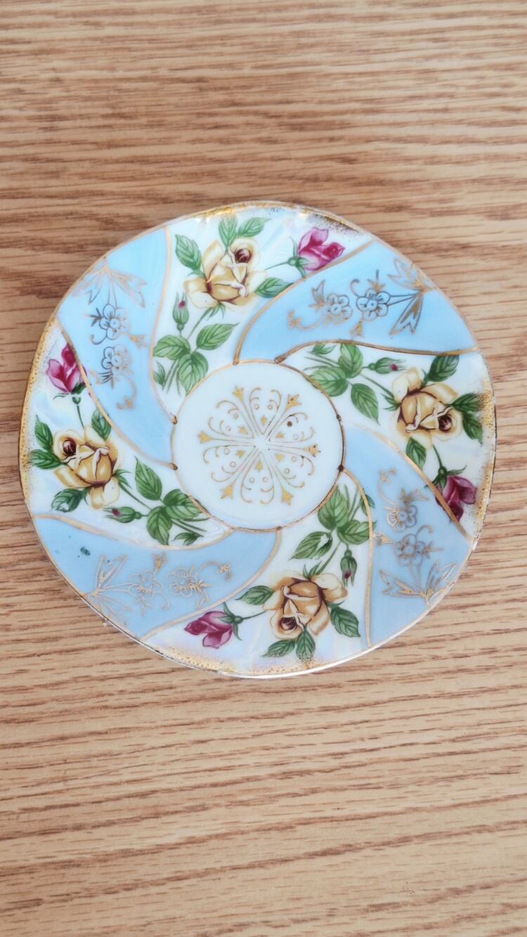 Ucagco China Replacement Saucer Blue Floral Gold Trim Vintage Japan Teacup Plate